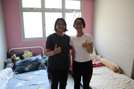Mdm Rosilah's daughters in their new room